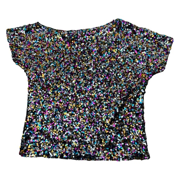 Anna-Kaci Sequin One Shoulder Cap Sleeve Multicolor Top 3XL 3X - Picture 1 of 6